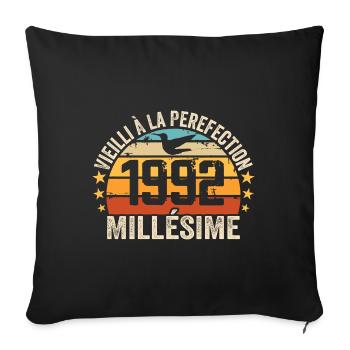 Vintage 1992 Retro Birthday Gift 1992 - Sofa pillowcase 17,3'' x 17,3'' (45 x 45 cm) - black - Front