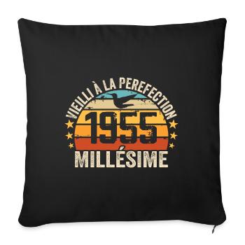 Vintage 1955 Retro 1955 Birthday Gift - Sofa pillowcase 17,3'' x 17,3'' (45 x 45 cm) - black - Front