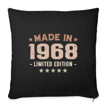 Made in 1968 Birthday Gift 1968 Vintage 1968 - Sofa pillowcase 17,3'' x 17,3'' (45 x 45 cm) - black - Front