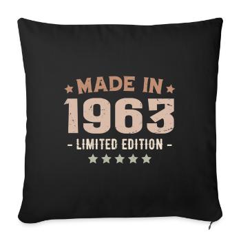 Made in 1963 Birthday Gift 1963 Vintage 1963 - Sofa pillowcase 17,3'' x 17,3'' (45 x 45 cm) - black - Front