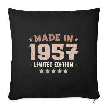 Made in 1957 Anniversary Gift 1957 Vintage 1957 - Sofa pillowcase 17,3'' x 17,3'' (45 x 45 cm) - black - Front