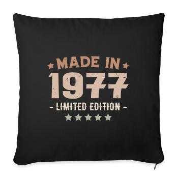 Made in 1977 Birthday Gift 1977 Vintage 1977 - Sofa pillowcase 17,3'' x 17,3'' (45 x 45 cm) - black - Front