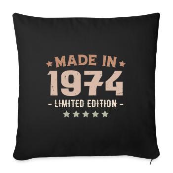 Made in 1974 Anniversary Gift 1974 Vintage 1974 - Sofa pillowcase 17,3'' x 17,3'' (45 x 45 cm) - black - Front