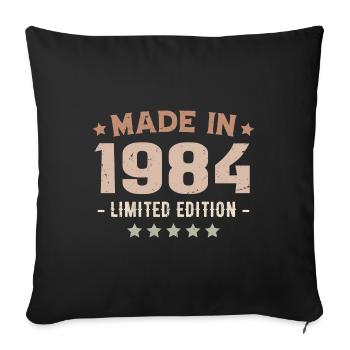 Baujahr 1984 Jubiläumsgeschenk 1984 Jahrgang 1984 - Sofakissenbezug 45 x 45 cm - Schwarz - Vorne