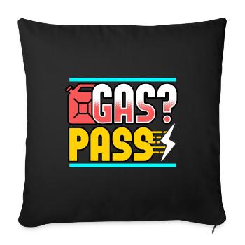 Electric Vehicle - Gas Pass - Sofa pillowcase 17,3'' x 17,3'' (45 x 45 cm) - black - Front