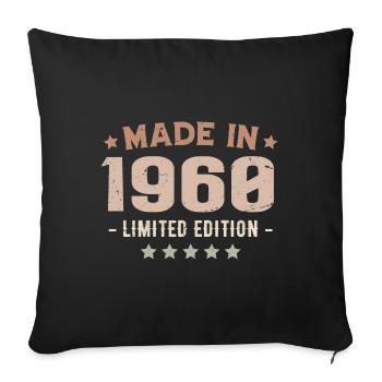 Made in 1960's Vintage 1960's Anniversary Gift - Sofa pillowcase 17,3'' x 17,3'' (45 x 45 cm) - black - Front