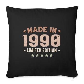 Made In 1990 Cadeau Anniversaire 1990 Vintage 1990 - Housse de coussin décorative 45 x 45 cm - noir - Devant