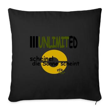 tickets! the sun is shining - Sofa pillowcase 17,3'' x 17,3'' (45 x 45 cm) - black - Front