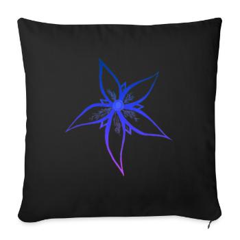 [2] ombre flower design | original by. MMJ49 - Sofa pillowcase 17,3'' x 17,3'' (45 x 45 cm) - black - Front