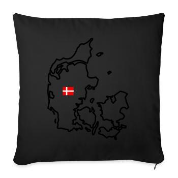 Danemark - Contour (noir) - Housse de coussin décorative 45 x 45 cm - noir - Devant