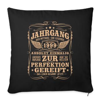 Jahrgang 1999 geboren Geburtstag Retro Geschenk - Sofakissenbezug 45 x 45 cm - Schwarz - Vorne