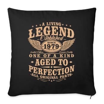 Légende Depuis 1979 Cadeau d’anniversaire vintage - Housse de coussin décorative 45 x 45 cm - noir - Devant
