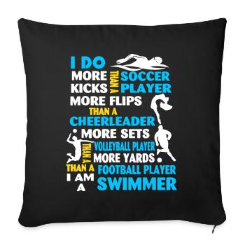 Swimming Shirt - Sofa pillowcase 17,3'' x 17,3'' (45 x 45 cm) - black - Front