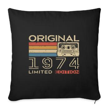 1974 Retro 1974 Birthday Gift - Vintage 1974 - Sofa pillowcase 17,3'' x 17,3'' (45 x 45 cm) - black - Front