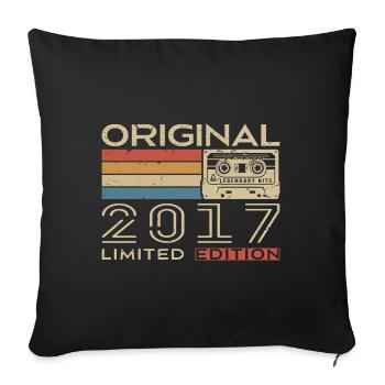 Retro 2017 Birthday Gift 2017 - Vintage 2017 - Sofa pillowcase 17,3'' x 17,3'' (45 x 45 cm) - black - Front