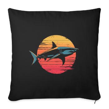 Shark Silhouette Vintage - Sofa pillowcase 17,3'' x 17,3'' (45 x 45 cm) - black - Front