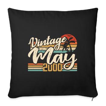 Birthday Vintage May 2000 Born in May 2000 - Sofa pillowcase 17,3'' x 17,3'' (45 x 45 cm) - black - Front