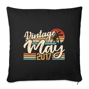 Birthday Vintage May 2017 Born in May 2017 - Sofa pillowcase 17,3'' x 17,3'' (45 x 45 cm) - black - Front
