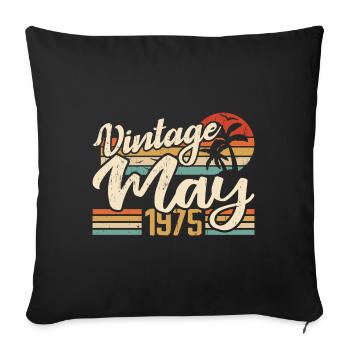Anniversaire Vintage Mai 1975 Né(e) en Mai 1975 - Housse de coussin décorative 45 x 45 cm - noir - Devant