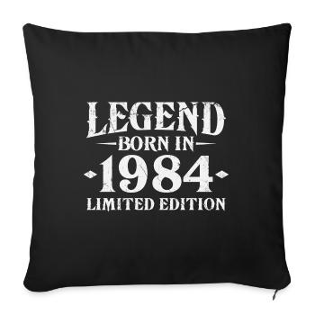 Légende depuis 1984 Vintage Born Anniversaire - Housse de coussin décorative 45 x 45 cm - noir - Devant
