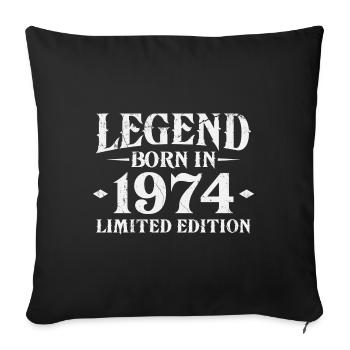 Légende depuis 1974 Vintage Born Anniversaire - Housse de coussin décorative 45 x 45 cm - noir - Devant
