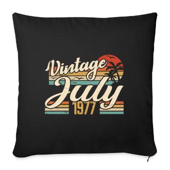 July 1977 Gift, 47th Anniversary July 1977 - Sofa pillowcase 17,3'' x 17,3'' (45 x 45 cm) - black - Front