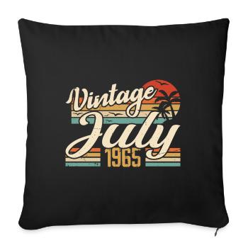 July 1965 Gift, 59th Anniversary July 1965 - Sofa pillowcase 17,3'' x 17,3'' (45 x 45 cm) - black - Front