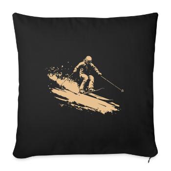 Ski Skiing Winter sports vintage - Sofa pillowcase 17,3'' x 17,3'' (45 x 45 cm) - black - Front