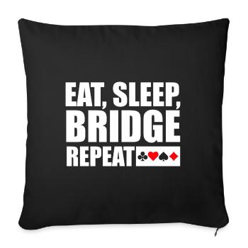 Bridge Eat Sleep Bridge Wiederholen - Sofakissenbezug 45 x 45 cm - Schwarz - Vorne