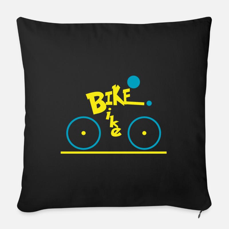 Conception simple de vélo - Housse de coussin décorative 45 x 45 cm - noir