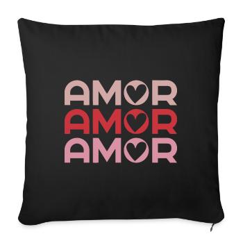 Amor Cute Valentine's Day - Sofa pillowcase 17,3'' x 17,3'' (45 x 45 cm) - black - Front