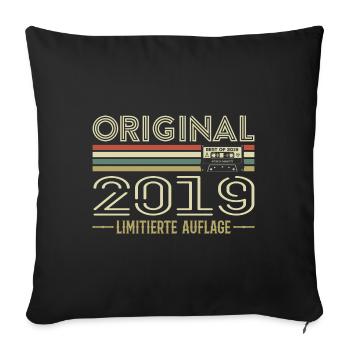 Original 2019 Millésime Rétro Anniversaire Vintage - Housse de coussin décorative 45 x 45 cm - noir - Devant