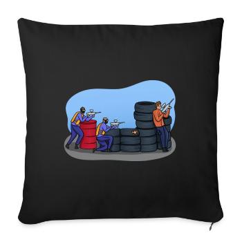 Paintball illustration - Sofa pillowcase 17,3'' x 17,3'' (45 x 45 cm) - black - Front