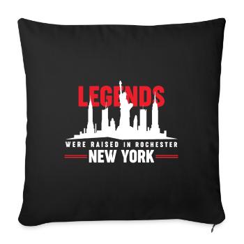 Les légendes ont grandi à Rochester New York - Housse de coussin décorative 45 x 45 cm - noir - Devant
