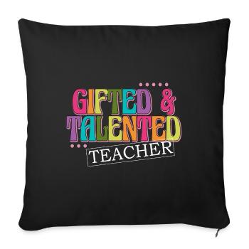 Citation d’humour de professeur doué et talentueux - Housse de coussin décorative 45 x 45 cm - noir - Devant