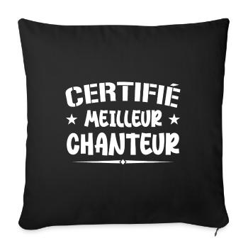 Certified Best Singer - Singer Gift - Sofa pillowcase 17,3'' x 17,3'' (45 x 45 cm) - black - Front
