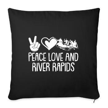 Rafting White Water Canoe Kayak - Sofa pillowcase 17,3'' x 17,3'' (45 x 45 cm) - black - Front