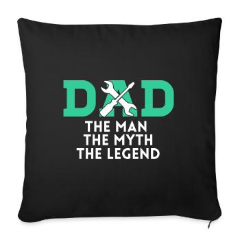 PAPA DER MAN DER MYTHOS DIE LEGENDE - Sofakissenbezug 45 x 45 cm - Schwarz - Vorne