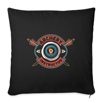 Tir à l’arc Flèche Tir à l’arc Tir à l’arc - Housse de coussin décorative 45 x 45 cm - noir - Devant