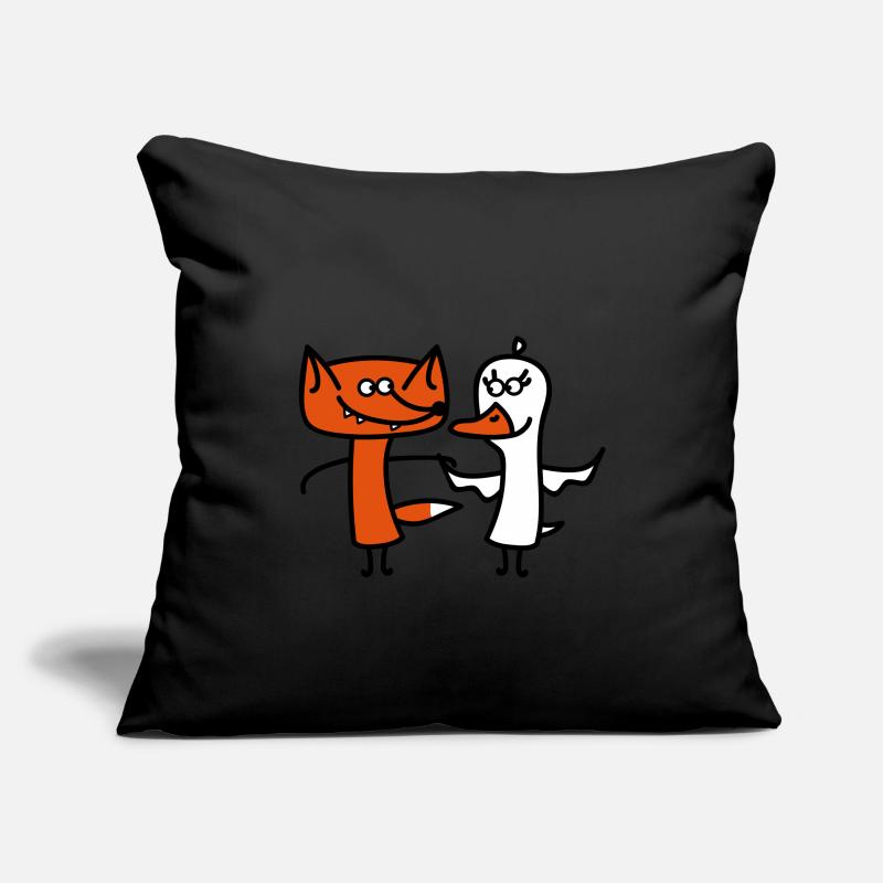 Renard et oie (b) Housse de coussin décorative 45 x 45 cm