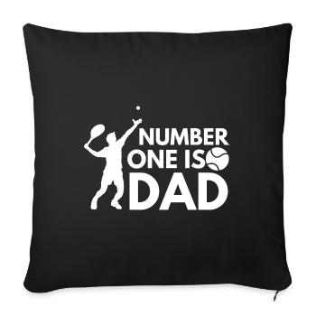 Le numéro un est papa - Tennis - Housse de coussin décorative 45 x 45 cm - noir - Devant