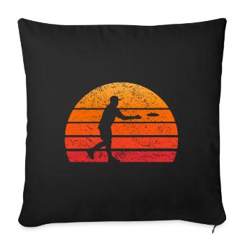 Disc golf Frisbee retro gift - Sofa pillowcase 17,3'' x 17,3'' (45 x 45 cm) - black - Front