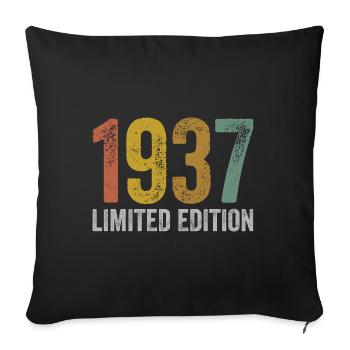 Vintage 1937 Limited Edition Birthday - Sofa pillowcase 17,3'' x 17,3'' (45 x 45 cm) - black - Front