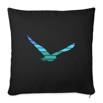 Seagull loves sea captain moin moin coastal child - Sofa pillowcase 17,3'' x 17,3'' (45 x 45 cm) - black - Front