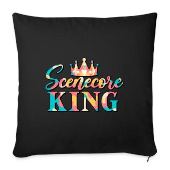 Szenecore König Emo Phase Mall Goth E-Boy Niedlich - Sofakissenbezug 45 x 45 cm - Schwarz - Vorne