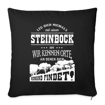 Steinbock - Sofakissenbezug 45 x 45 cm - Schwarz - Vorne