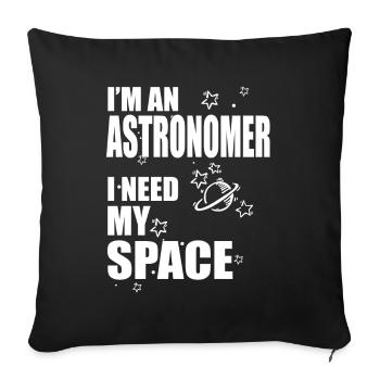 Astronomer, astronomy student - Sofa pillowcase 17,3'' x 17,3'' (45 x 45 cm) - black - Front