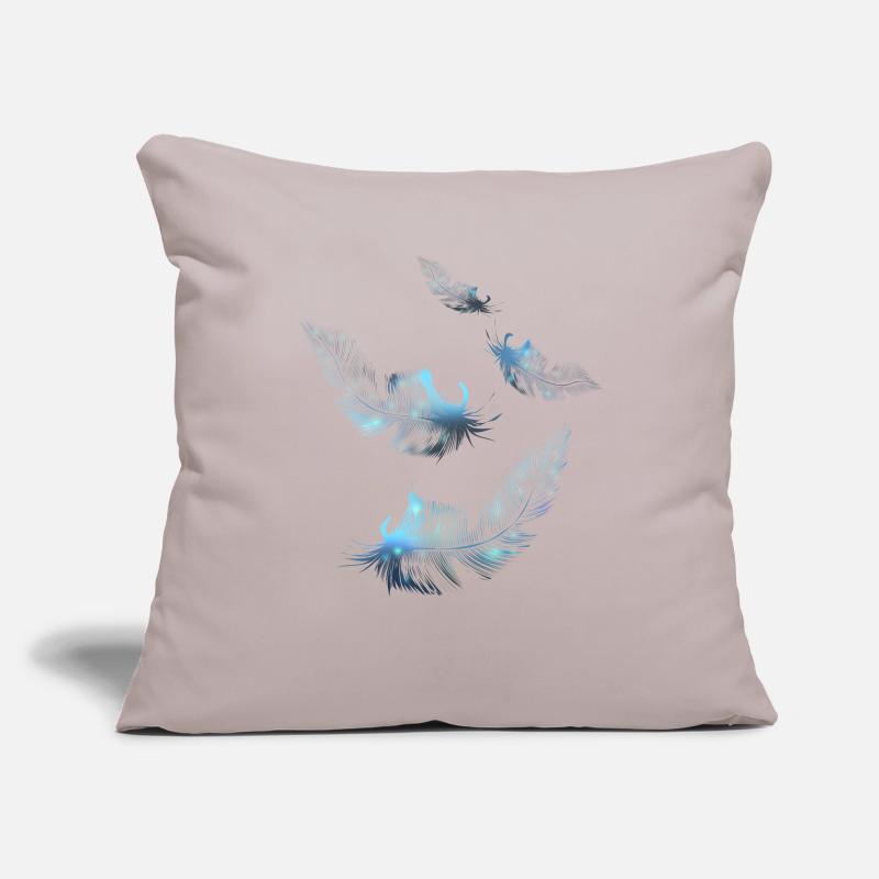 Bright blue down feathers float on the wind Sofa pillowcase 17,3'' x 17,3'' (45 x 45 cm)