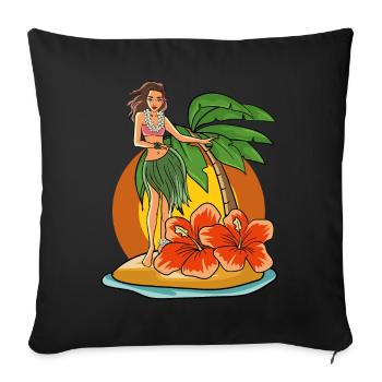 Hawaii hula girl - Sofa pillowcase 17,3'' x 17,3'' (45 x 45 cm) - black - Front