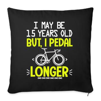15 years old anniversary cycling 15 th - Sofa pillowcase 17,3'' x 17,3'' (45 x 45 cm) - black - Front